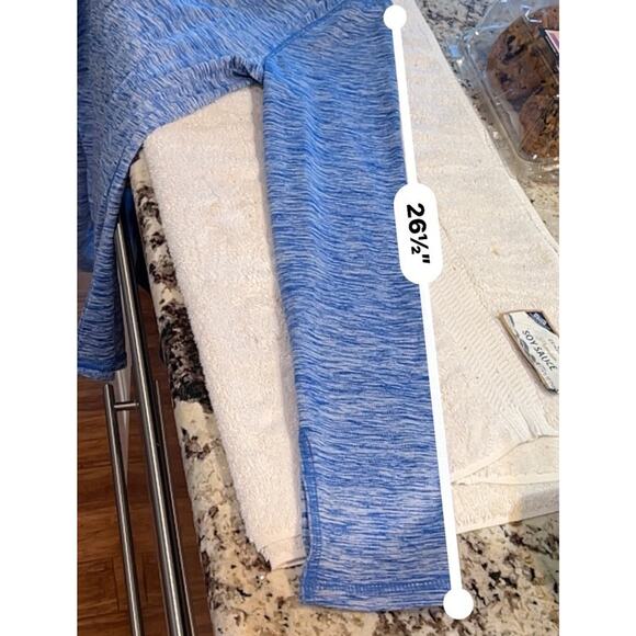 Danskin Now Semi-fitted M 8-10 1/4 Zip LS Blue Running Shirt Thumbhole Stretch - Picture 9 of 9